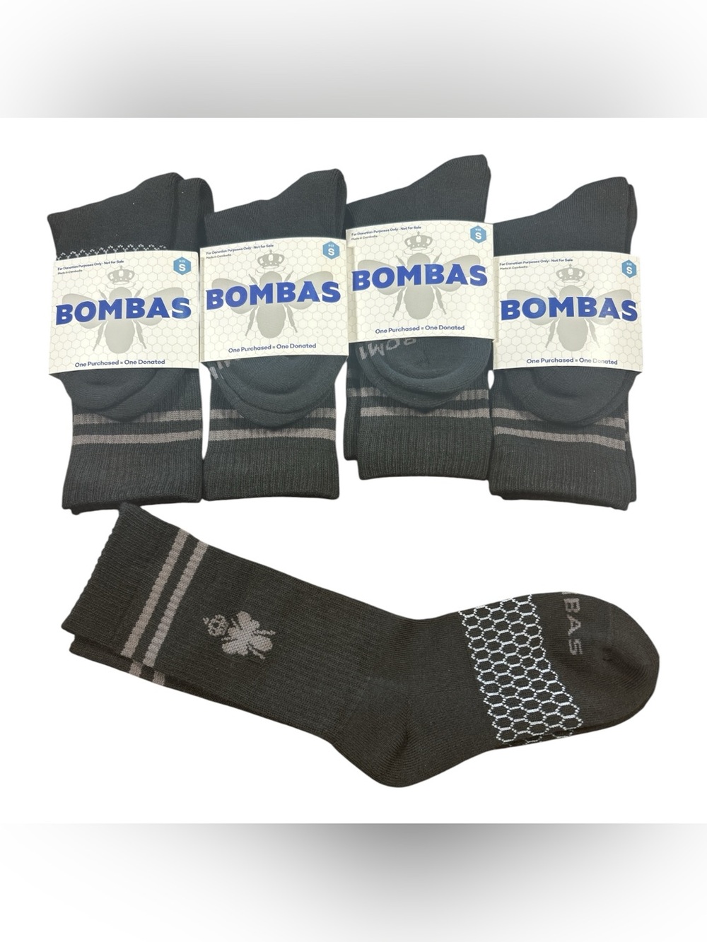 BOMBAS Bundle of 5 Pairs Size Small Black Half Calf Socks NWT